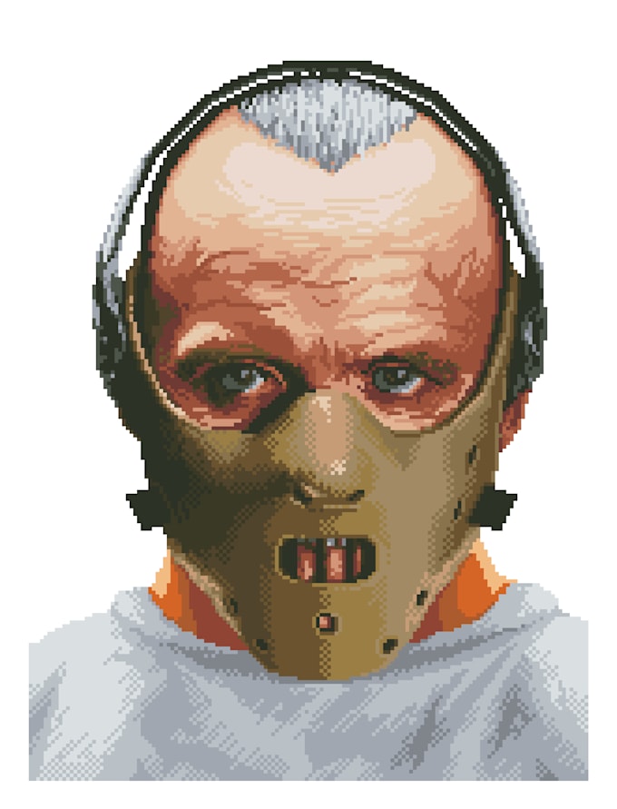 do pixel art or cross stitch pattern