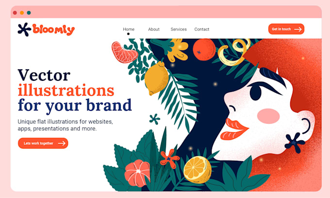 create unique flat illustration for website, app, animation