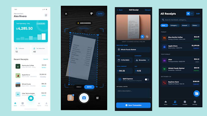 create a custom receipt tracking and management app