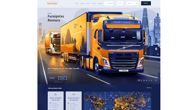 design truck driver website transport truck transportation personnel website