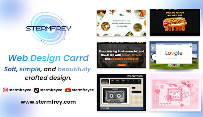 design a custom carrd website with modern layout
