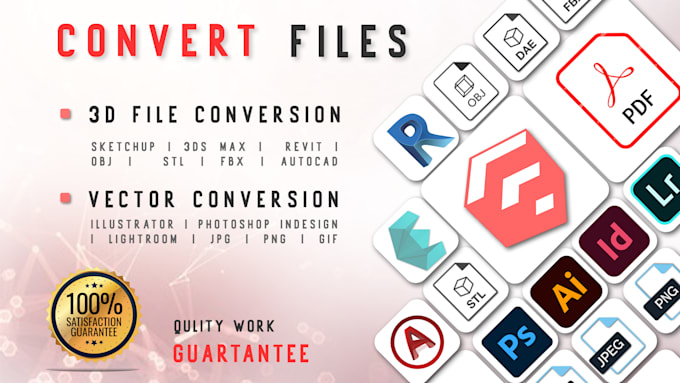 convert file, logo to vector ai psd png eps pdf svg and 3d conversion