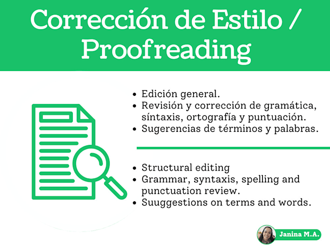 proofread and format documents in english or spanish