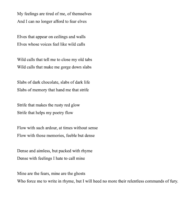write personalised poetry in english