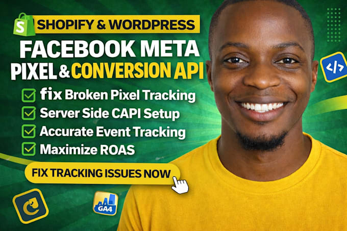 setup fix facebook pixel meta pixel conversion API for shopify wordpress website