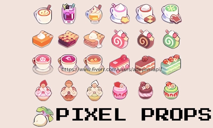 Create 2d game arts pixel assets and icons pixel sprites, pixel props ...