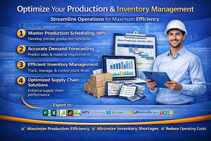 make master production schedule, capacity plan, demand forecast in excel etc