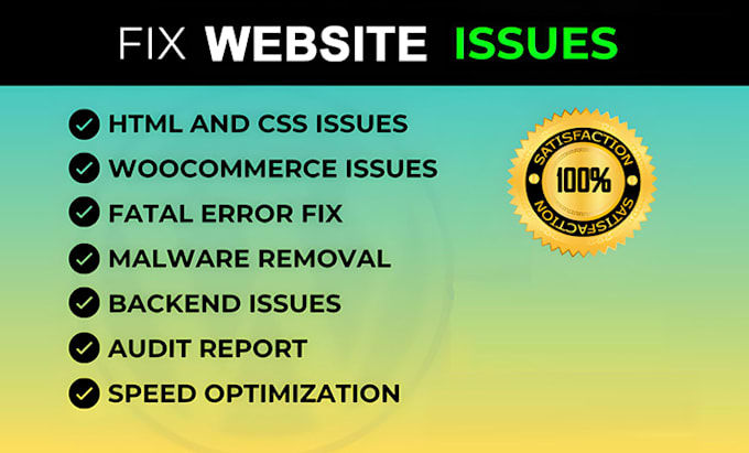 fix your website issues, layout issues and bugs