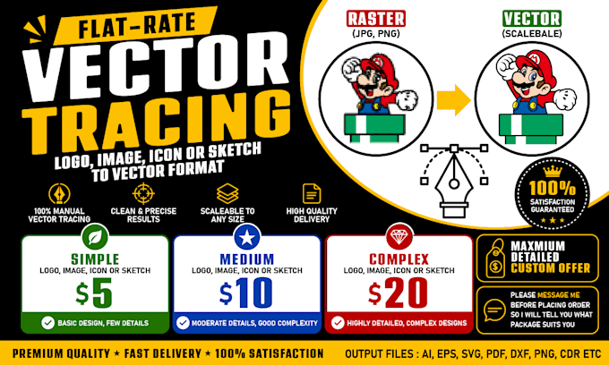 manual vector tracing, convert logo to vector, vectorize image