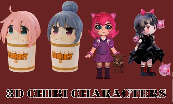 Create Cute 3d Chibi Character 3d Model Cute Anime 3d Model Cartoon Create Cute 3d Chibi Character 3d Model Cute Anime 3d Model Cartoon