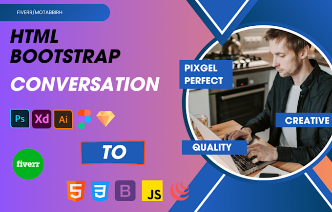 perfectly convert figma to html, xd to html, psd to html bootstrap