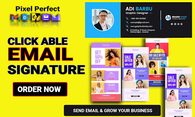 create HTML clickable email signature