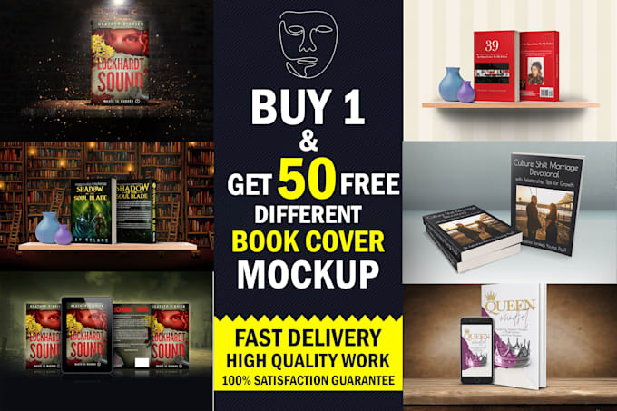 create 50 realistic 3d book cover mockup