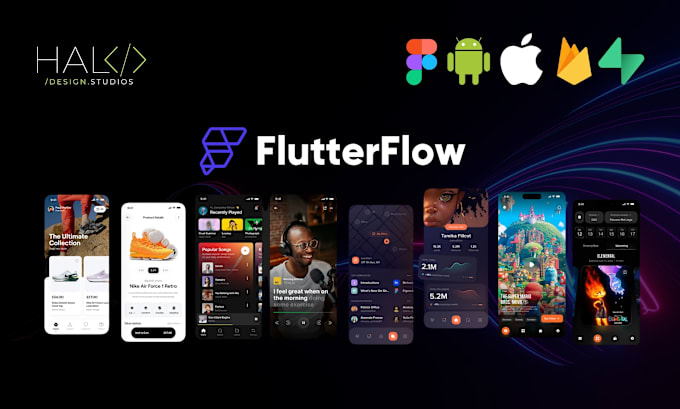Build flutter flutterflow app figma to flutterflow mobile app, firebase ...