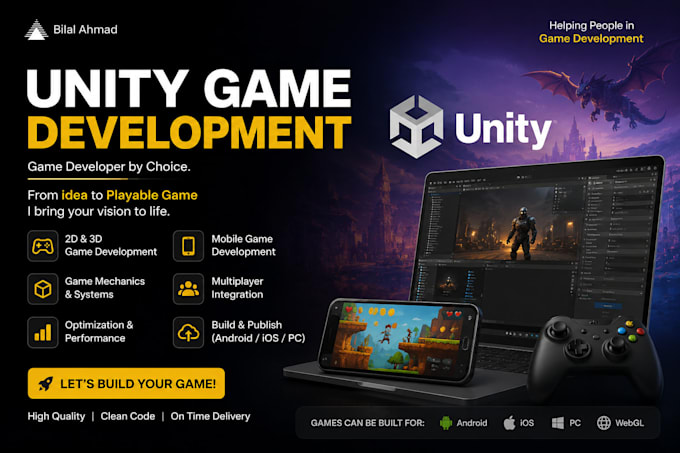 develop unity 2d, 3d, mobile, hyper casual games for android IOS