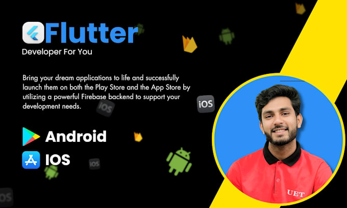 do flutter mobile app development for android and ios with firebase