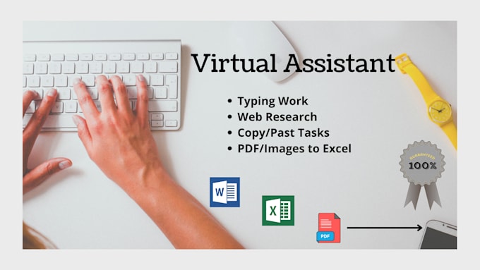 be your virtual assistant for data entry, copy paste, excel, and web research