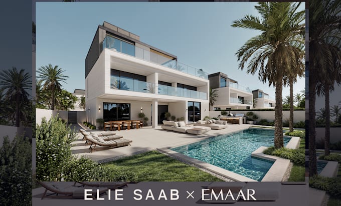 do high end exterior visualization for modern architecture