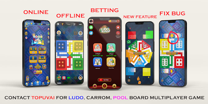 develop ludo carrom poker pool game for you