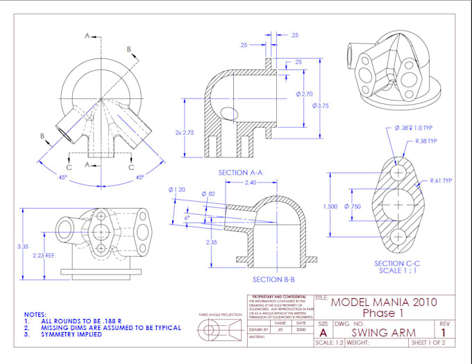 Design 3d and 2d on solidworks by Santiagomr1074 | Fiverr