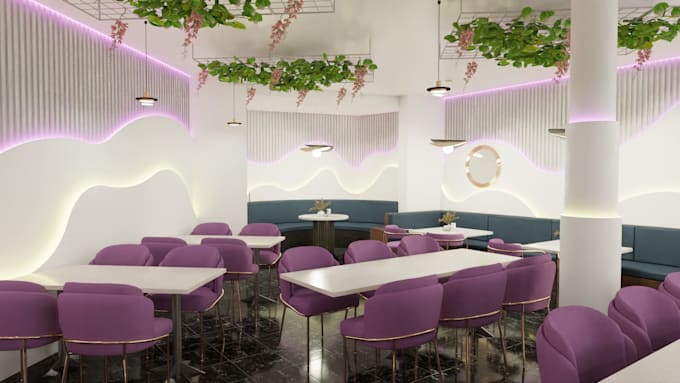 do interior design for bedroom, bathroom, kitchen, living, cafe, restaurant etc