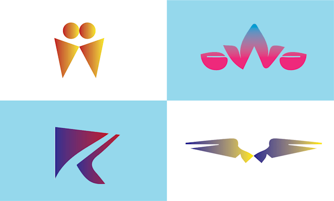 design a clean, exclusive gradient flat logo for your startup