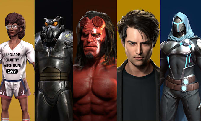 create 3d character model for game, animation