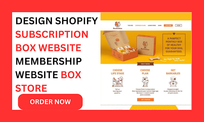 design shopify subscription box website membership website box store
