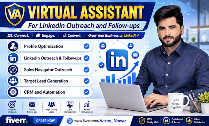 Be your virtual assistant for linkedin outreach and follow ups by Haxan ...