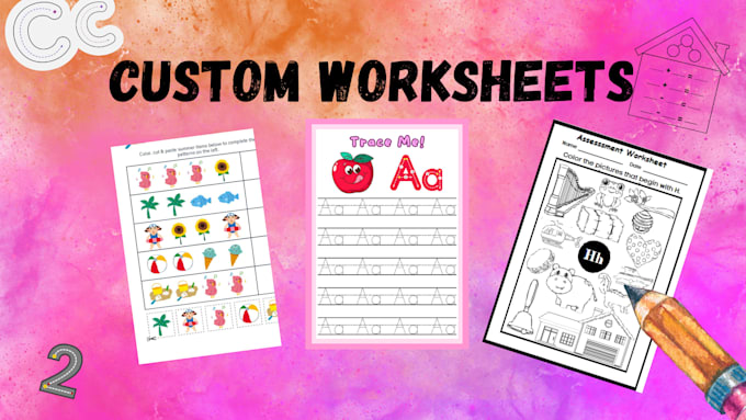 design custom worksheets and kids activity book cover design