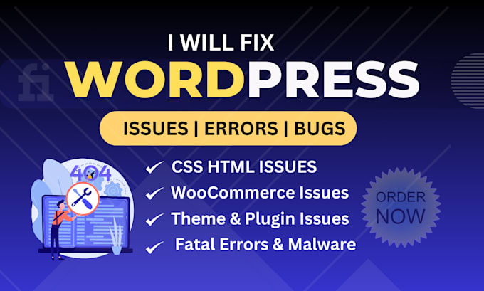 fix wordpress errors, issues, and problems, offering expert help and support