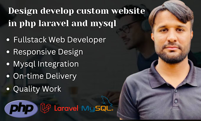 design develop custom website in php laravel mysql , laravel developer