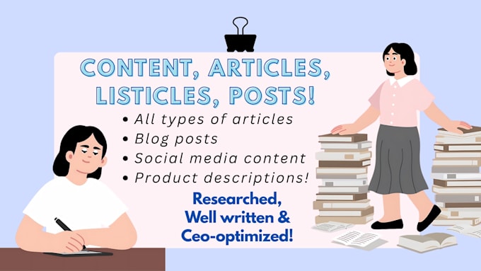 write high quality web content, listicles or articles