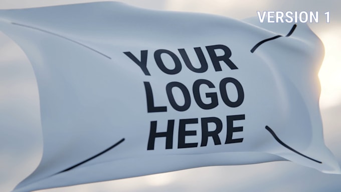 do flag waving video animation with your logo or text, loop