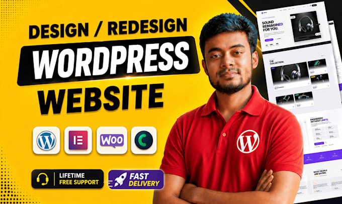 design, redesign, build, clone revamp wordpress website development by elementor