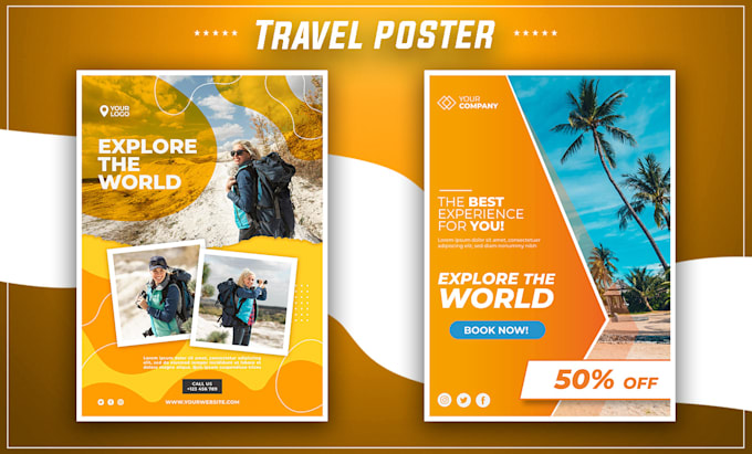 design a beautiful travel poster or flyer in 10 hours