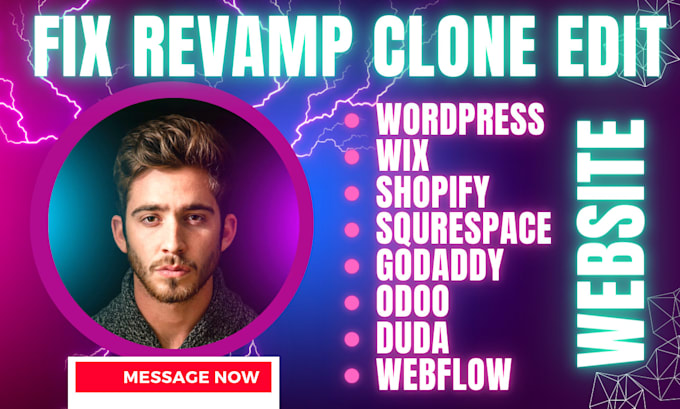 fix, edit, revamp, clone, transfer wix, wordpress, odoo, duda, godaddy, shopify