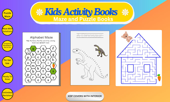 Design distinctive maze crossword sudoku and word search puzzle