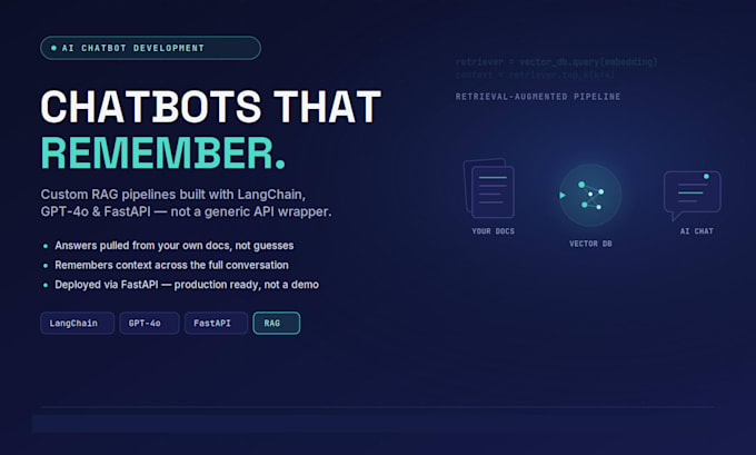 develop an ai chatbot with memory and document retrieval for your website