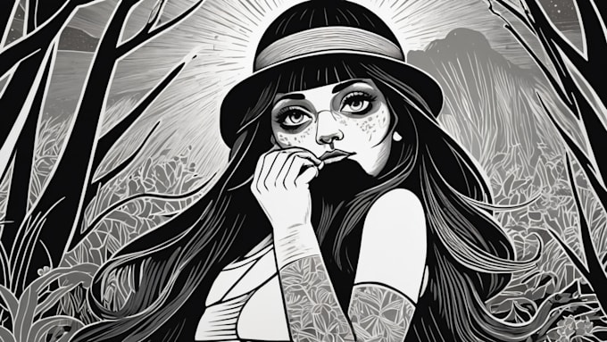make custom portrait in linocut style