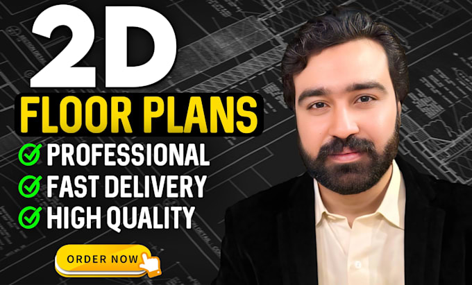 draw 2d floor plans, architectural design, redraw sketches in autocad, rendering