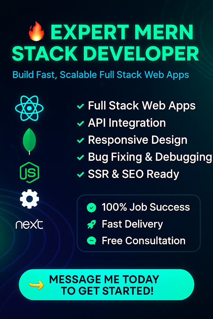 be your expert mern stack developer for full stack web apps