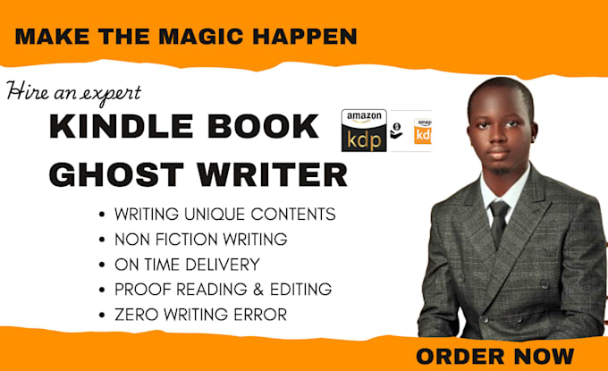 ghostwrite non fiction and fiction book and ebook writer kindle amazon KDP