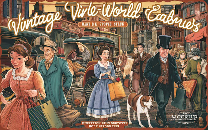 draw vintage and retro illustration style