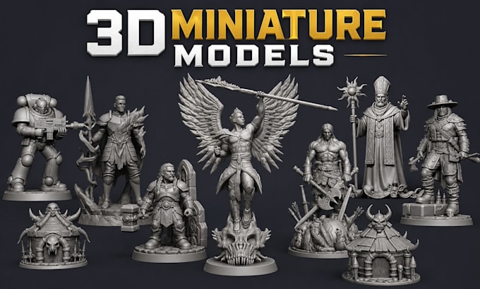 sculpt 3d miniature model warhammer 40k dnd tabletop 3d figurine for 3d printing