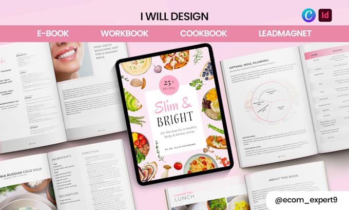 design ebook, lead magnet, workbook, cookbook, PDF document