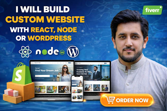 build custom website with react node or wordpress
