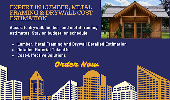 do cost estimation of drywall, lumber, and metal framing