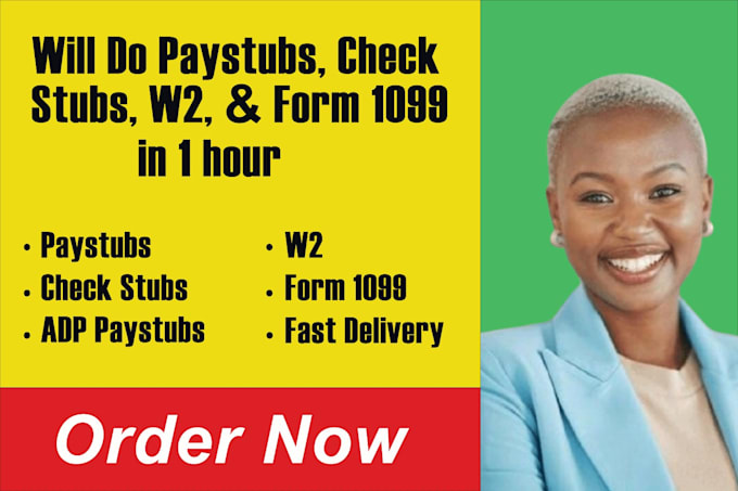 create paystub, check stub, pay stubs, w2, 1099, and 1040