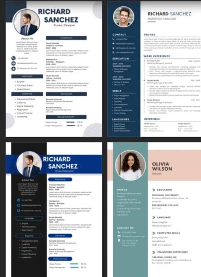 Write the best resume as a professional cv maker by Touseef997 | Fiverr